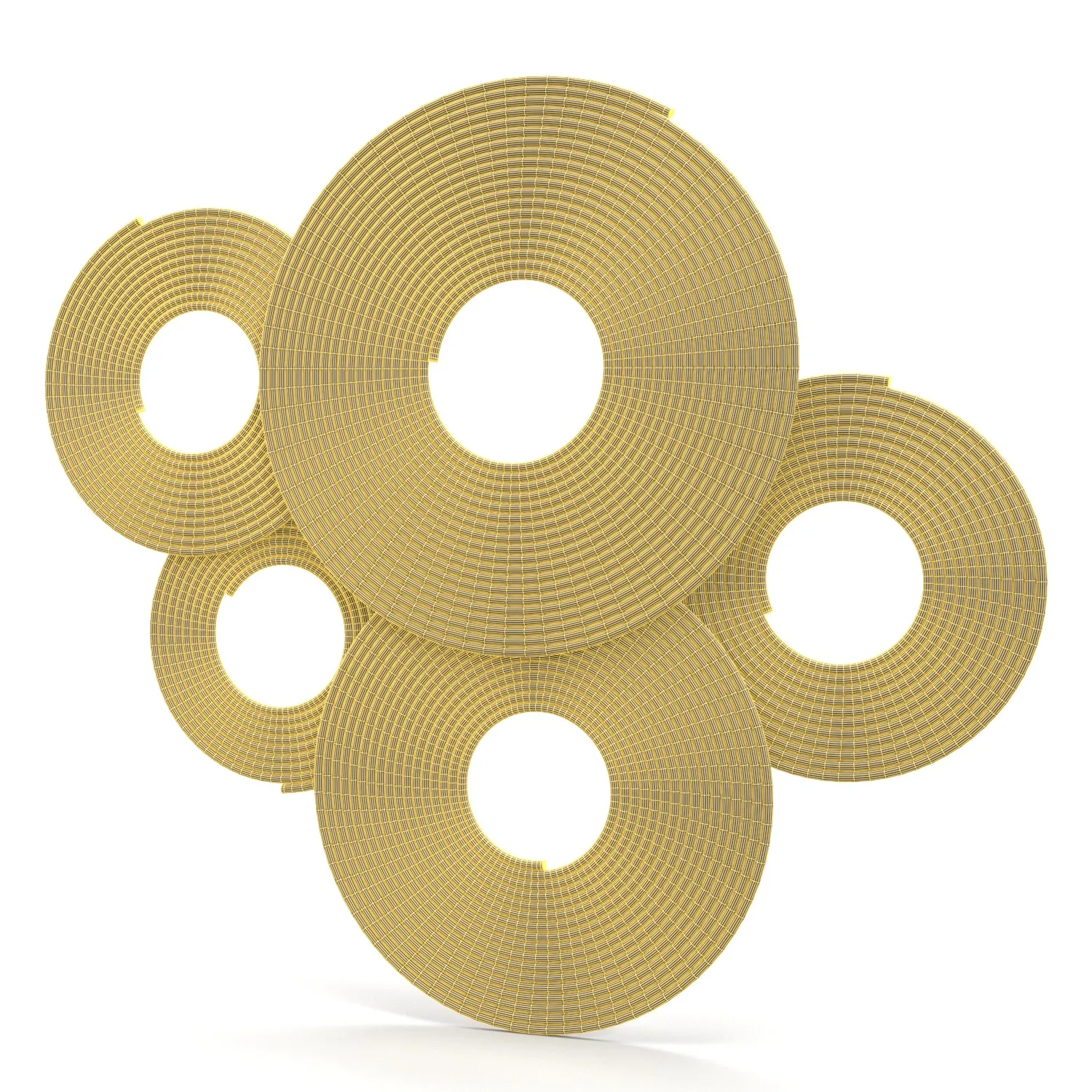 Uttermost Ahmet 34 34W Layered Rings Gold Metal Wall Art PBR 3D Model_07